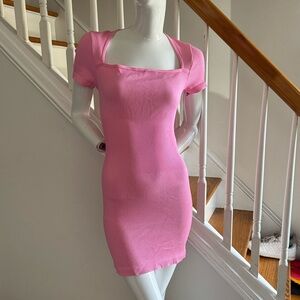 OQQ Baby Pink Short Sleeve Body Con Mini Dress - Never Worn